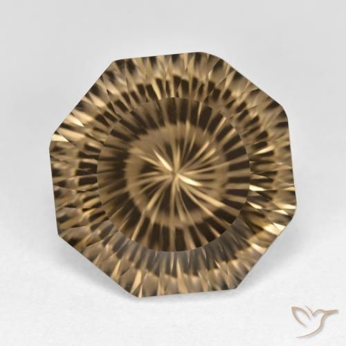 11.59ct 天然 薄いコーヒーブラウン スモーキークォーツ, エメラルドカット, VVS