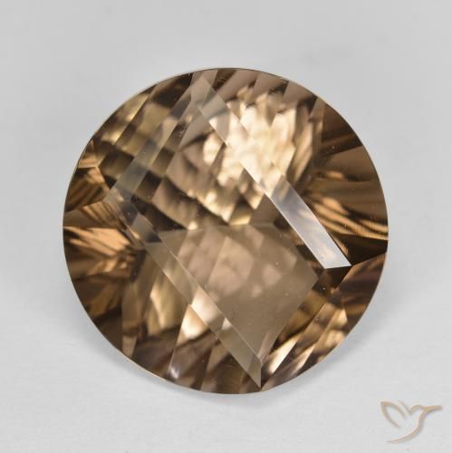 9.93ct 天然 薄いモカ スモーキークォーツ, ラウンド, VVS-VS