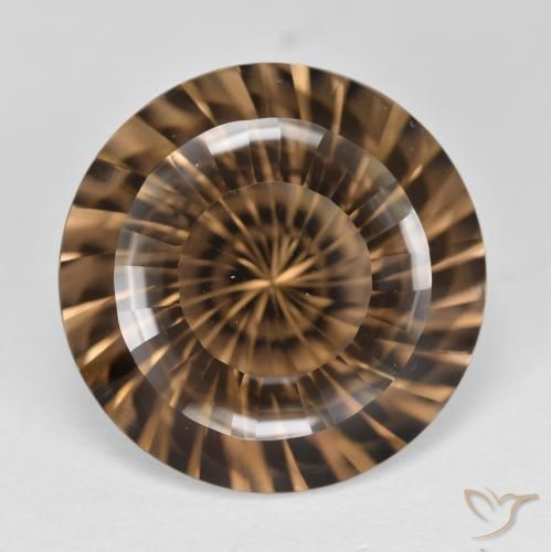 15.94ct 天然 薄いモカ スモーキークォーツ, ラウンド, VVS