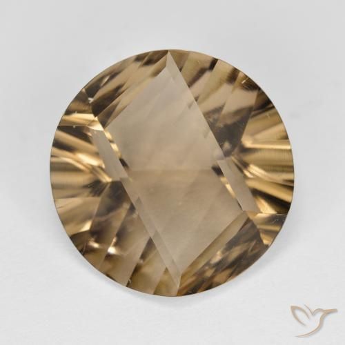 9.26ct 天然 ウォームブラウン スモーキークォーツ, ラウンド, VVS-VS