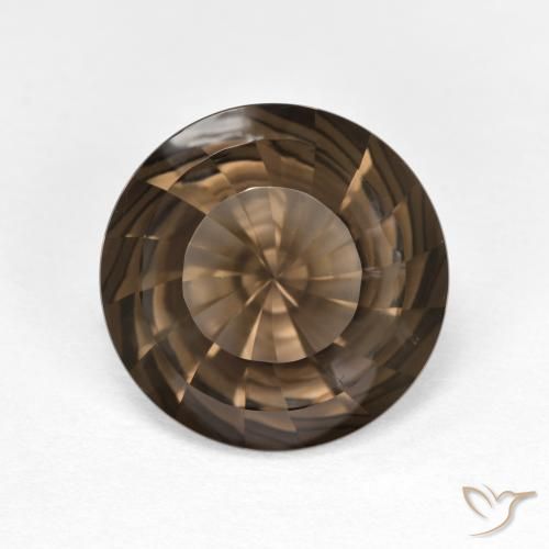 4.39ct 天然 ライトブラウン スモーキークォーツ, ラウンド, VVS