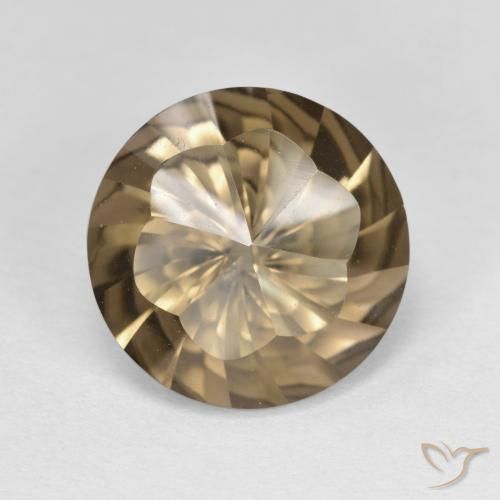 4.83ct 天然 ミディアムブラウン スモーキークォーツ, ラウンド, VVS-VS