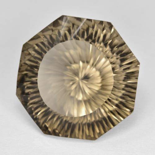 17.73カラットの天然モカブラウンスモーキークォーツ（18.1×18 mm・エメラルドカット）