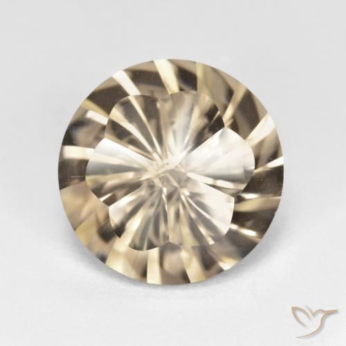 5.28ct 天然 ウッドブラウン スモーキークォーツ, ラウンド, VVS-VS