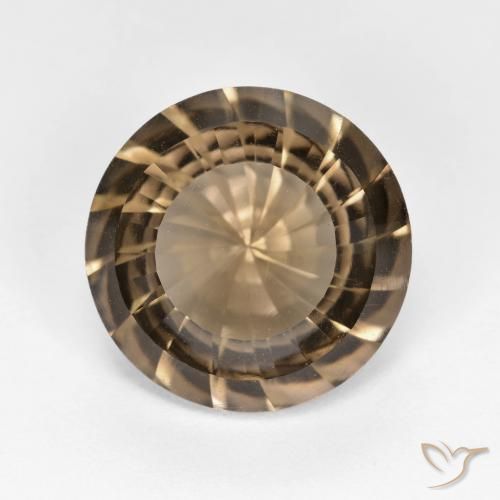 5.45ct 天然 ウォームブラウン スモーキークォーツ, ラウンド, VVS