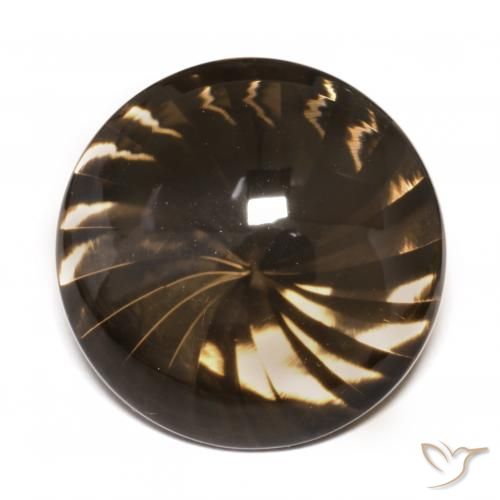 12.28ct 天然 ミディアムブラウン スモーキークォーツ, ラウンド, 透明