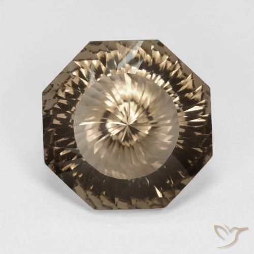 8.82ct 天然 薄いモカ スモーキークォーツ, エメラルドカット, VVS
