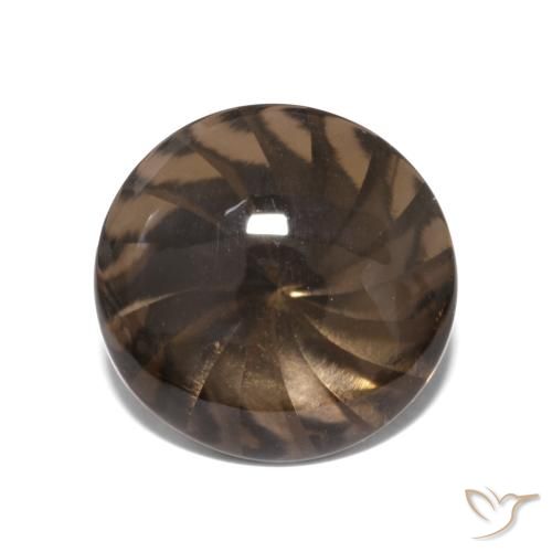 4.86ct 天然 ディープブラウン スモーキークォーツ, ラウンド, 透明