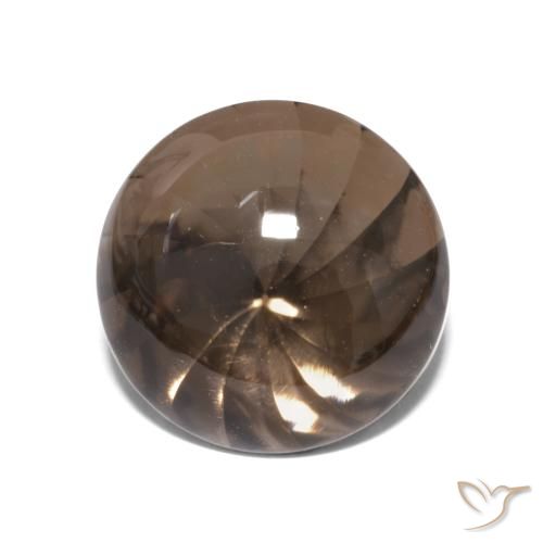 5.51ct 天然 ミディアムダークブラウン スモーキークォーツ, ラウンド, 透明