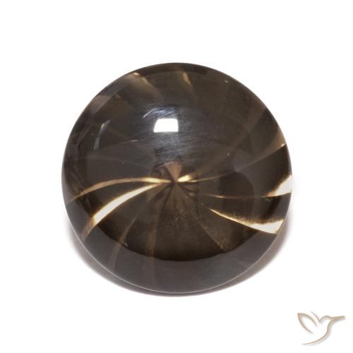 5.04ct 天然 ディープブラウン スモーキークォーツ, ラウンド, 透明