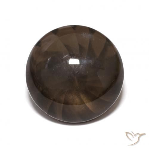 6.18ct 天然 アンバーブラウン スモーキークォーツ, ラウンド, オペーク