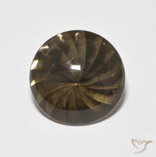 5.22ct 天然 薄いモカ スモーキークォーツ, ラウンド, 透明