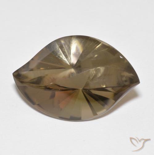 10.70ct 天然 ウォームブラウン スモーキークォーツ, マーキーズ, 透明