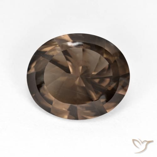 3.97ct 天然 ヒッコリーブラウン スモーキークォーツ, 楕円形, VVS