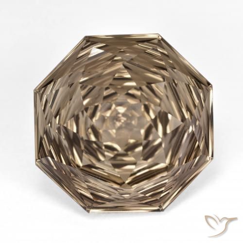 13.00ct 天然 ウッドブラウン スモーキークォーツ, エメラルドカット, VVS