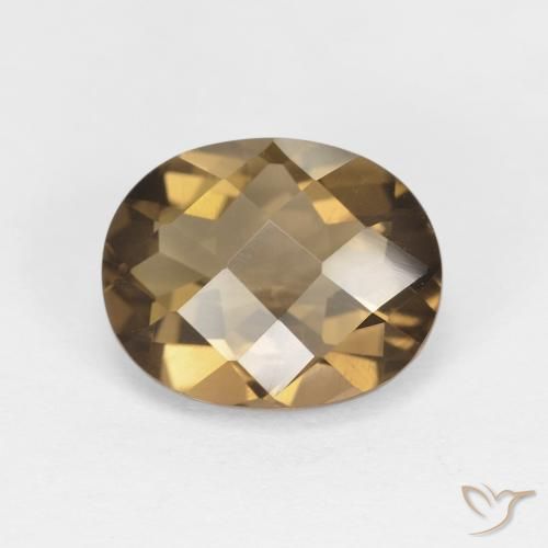 2.35ct 天然 薄いコーヒーブラウン スモーキークォーツ, 楕円形, VVS