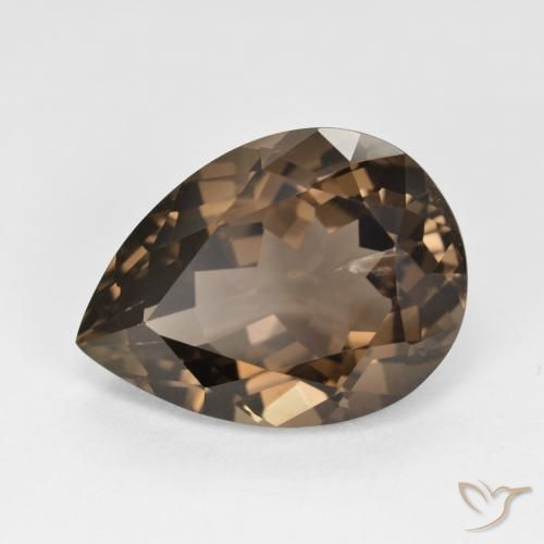 6.54ct 天然 ライトブラウン スモーキークォーツ, 洋梨の形, VS