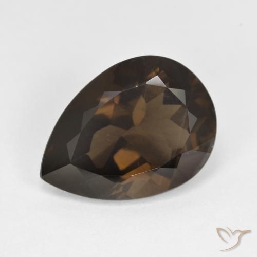 5.95ct 天然 チョコレートブラウン スモーキークォーツ, 洋梨の形, VS