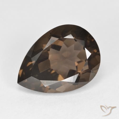 6.35ct 天然 ヒッコリーブラウン スモーキークォーツ, 洋梨の形, VVS-VS