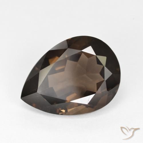 6.58ct 天然 チョコレートブラウン スモーキークォーツ, 洋梨の形, VVS