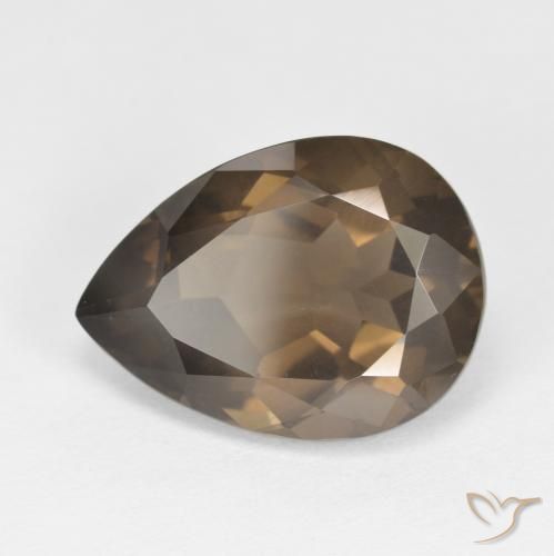 6.45ct 天然 Medium Dark-Brown スモーキークォーツ, 洋梨の形, VS