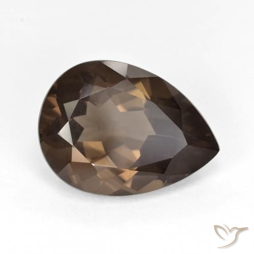 6.12ct 天然 ウォームブラウン スモーキークォーツ, 洋梨の形, VVS-VS