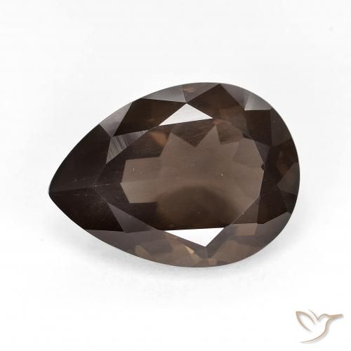 6.40ct 天然 Medium Dark-Brown スモーキークォーツ, 洋梨の形, VS
