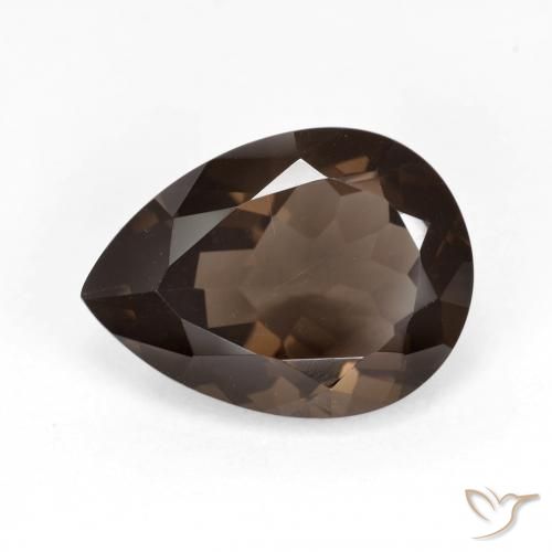 6.01ct 天然 ダークブラウン スモーキークォーツ, 洋梨の形, VVS
