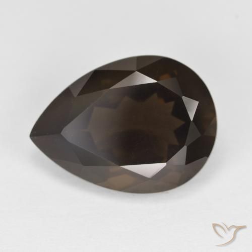 6.28ct 天然 ダークブラウン スモーキークォーツ, 洋梨の形, VVS