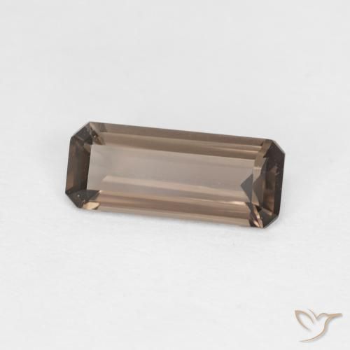 0.86ct 天然 Medium Dark-Brown スモーキークォーツ, エメラルドカット, VVS