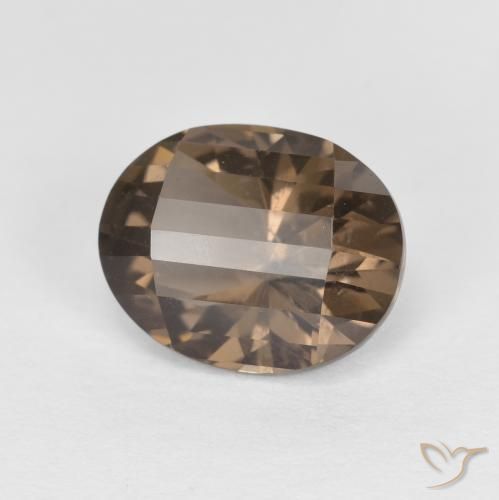 2.47ct 天然 薄いモカ スモーキークォーツ, 楕円形, VS