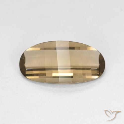 2.42ct 天然 薄いモカ スモーキークォーツ, 楕円形, VVS