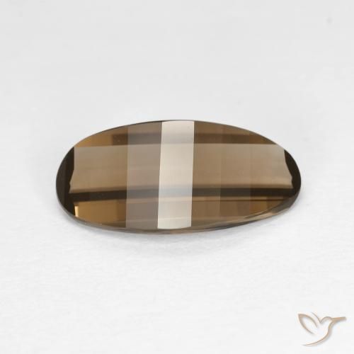 2.06ct 天然 薄いモカ スモーキークォーツ, 楕円形, VVS