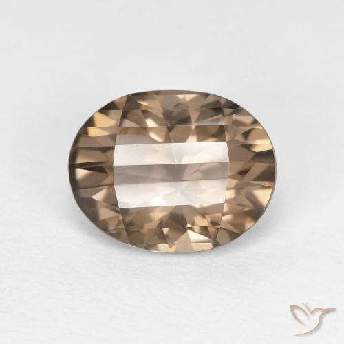 2.51ct 天然 薄いモカ スモーキークォーツ, 楕円形, VVS