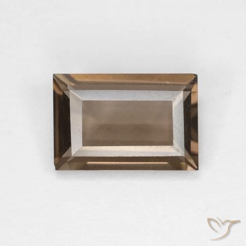 1.36ct 天然 ライトブラウン スモーキークォーツ, バゲット, VVS