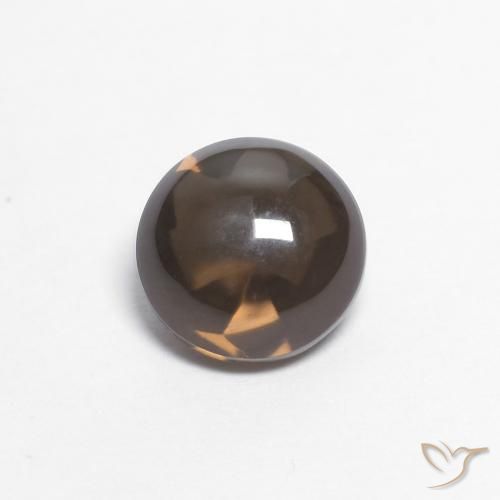 0.88ct 天然 ダークブラウン スモーキークォーツ, ラウンド, 透明
