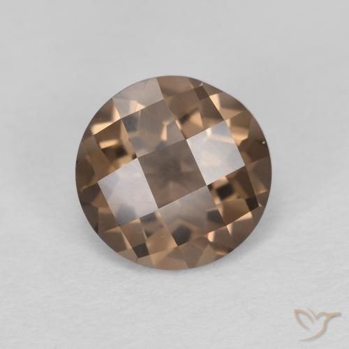 1.19ct 天然 ライトブラウン スモーキークォーツ, ラウンド, VVS