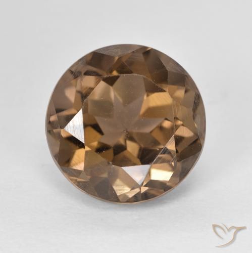 5.06ct 天然 ウォームブラウン スモーキークォーツ, ラウンド, VVS-VS