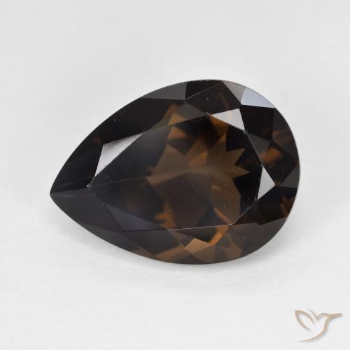 5.84ct 天然 ミディアムブラウン スモーキークォーツ, 洋梨の形, VVS-VS