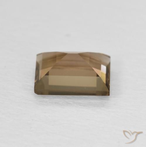 0.87カラットの天然Medium Dark-Brownスモーキークォーツ、バゲット、VVS