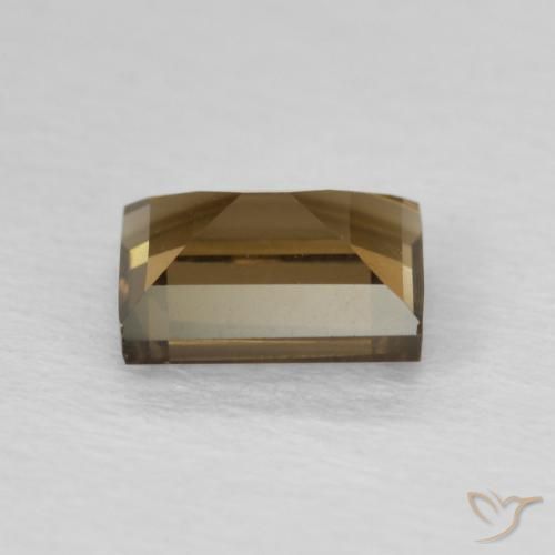 0.85カラットの天然Medium Dark-Brownスモーキークォーツ、バゲット、VVS
