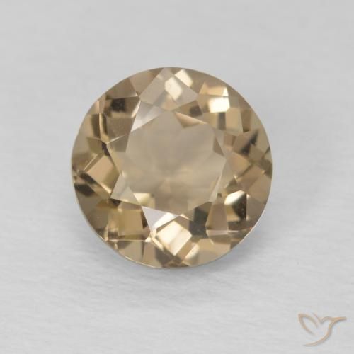 1.21ct 天然 ウッドブラウン スモーキークォーツ, ラウンド, VVS