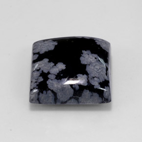12.26カラットの天然スノーフレークスノーフレークオブシディアン（15.1×15.1 mm・四角）