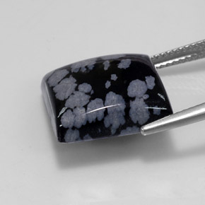 11.53カラットの天然スノーフレークスノーフレークオブシディアン（14.9×14.9 mm・四角）