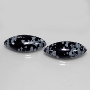 カラットの天然スノーフレークスノーフレークオブシディアン（24.5×12 mm・マーキス）