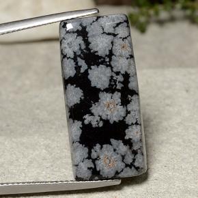 14.09カラットの天然スノーフレークスノーフレークオブシディアン、バゲット、オペーク