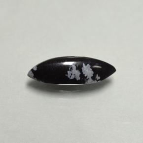 1.92カラットの天然スノーフレークスノーフレークオブシディアン（15.3×5.7 mm・マーキス）