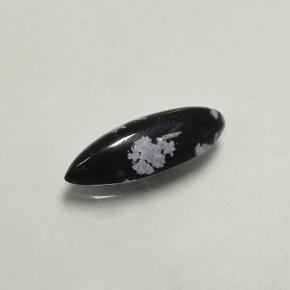1.92カラットの天然スノーフレークスノーフレークオブシディアン（15.3×5.7 mm・マーキス）