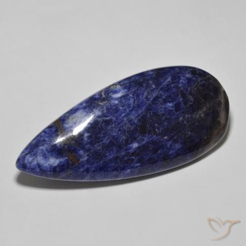 29.83ct 天然 ダークブルー ソーダライト, 洋梨の形, オペーク