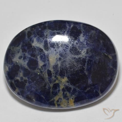 75.73ct 天然 ダークブルー ソーダライト, 楕円形, オペーク